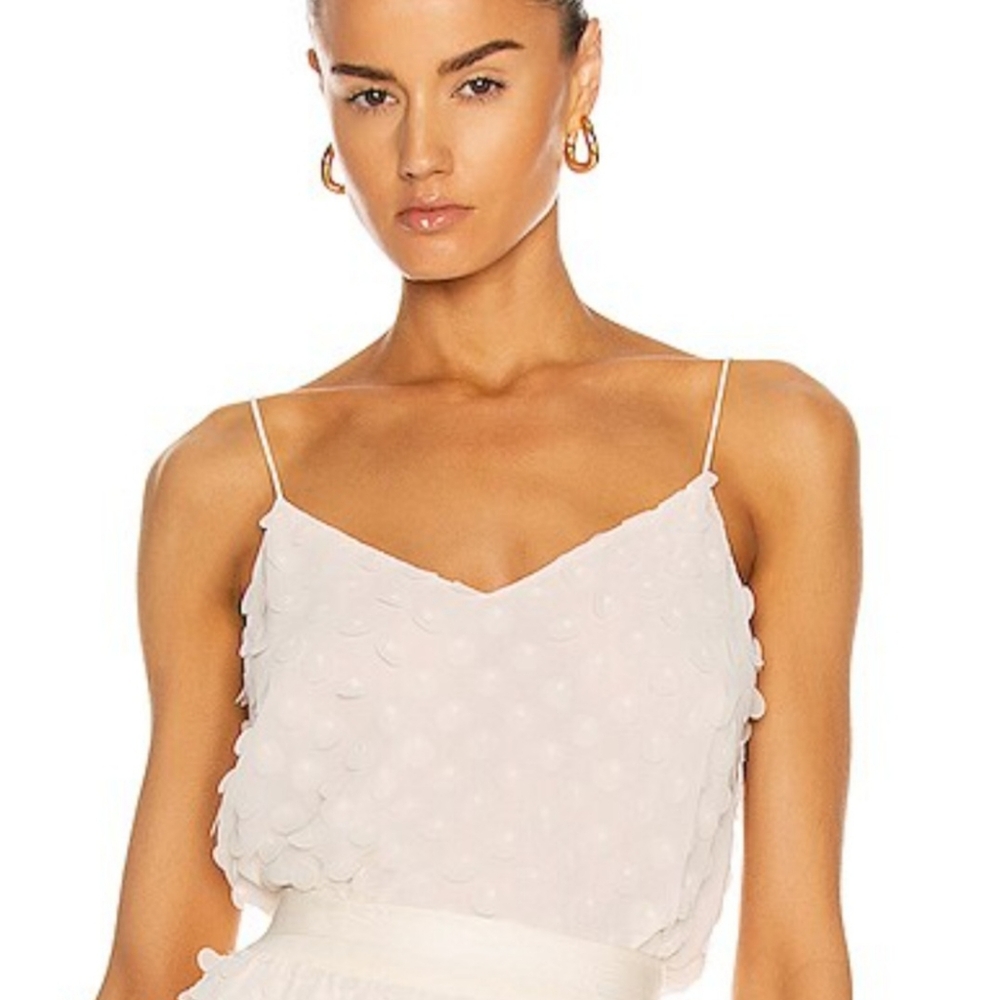 Zimmermann Wild Botanica Textured Dot Cami Top Off White Ivory 0